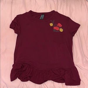 Maroon Ruffle shirt